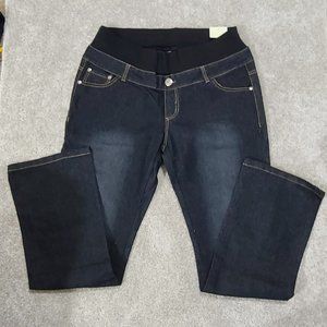 Black Rinse Under-belly Bootcut Maternity Jeans